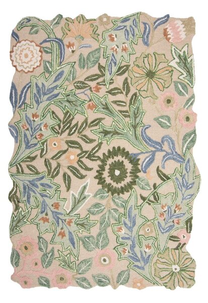 Covor verde țesut manual din lână 120x170 cm Bryony Shaped Floral – Flair Rugs