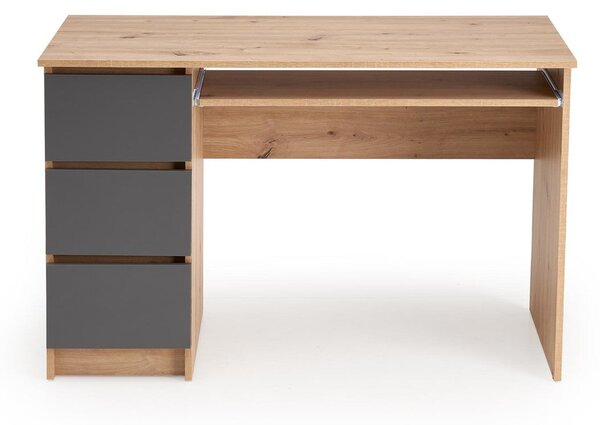 Birou CINO, stejar artisan/gri grafit, PAL laminat, 120x50x77 cm