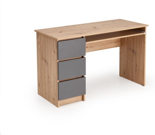 Birou CINO, stejar artisan/gri grafit, PAL laminat, 120x50x77 cm