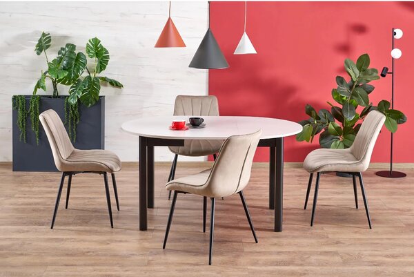 Masa extensibila RINGO, casmir/negru, PAL furniruit, 102/142x102x76 cm