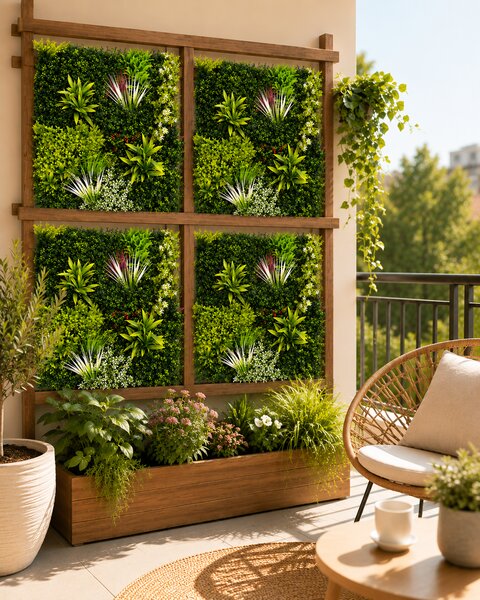Panou Decorativ Verde Artificial B017 , 100x100 cm