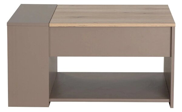 Masuta cafea DROP, bej/stejar, PAL, 80x60x42/56 cm