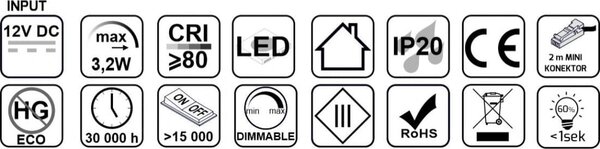 Spot LED slim Foton ALB, Caldă (3000K)