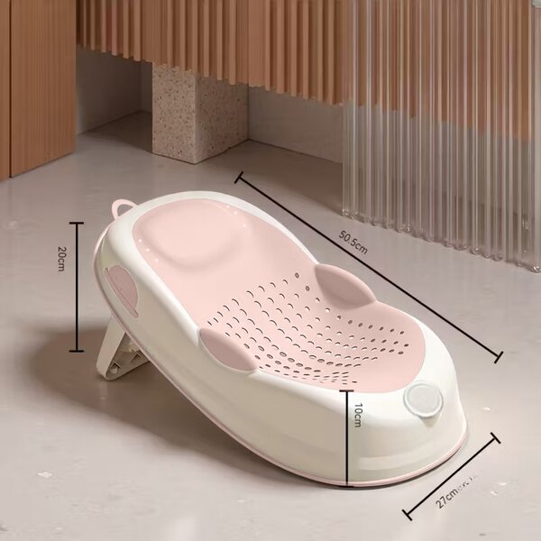 Suport baie pliabil pentru bebelusi Kidizi Soak roz, antialunecare, 0-6 luni