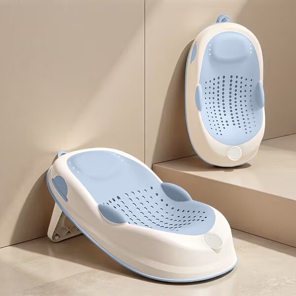 Suport baie pliabil pentru bebelusi Kidizi Soak albastru, antialunecare, 0-6 luni