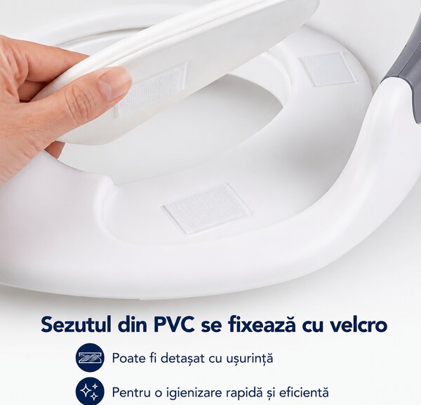 Reductor WC copii Kidizi Nubi – sezut moale din PVC, manere laterale si fixare reglabila