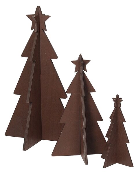 Arbori rustici decorare 3 buc maro
