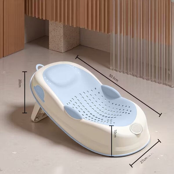 Suport baie pliabil pentru bebelusi Kidizi Soak albastru, antialunecare, 0-6 luni