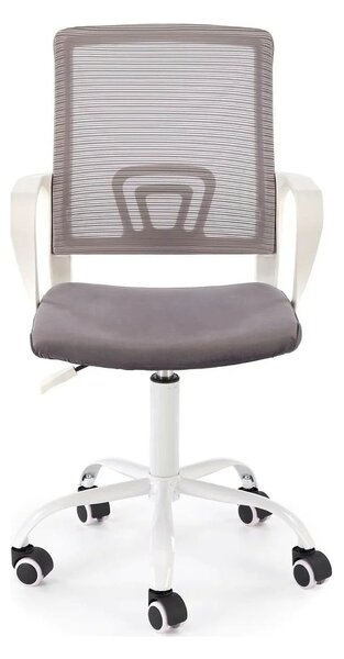 Scaun birou FRODO, gri/alb, stofa catifelata/plasa, 50x51x88/100 cm