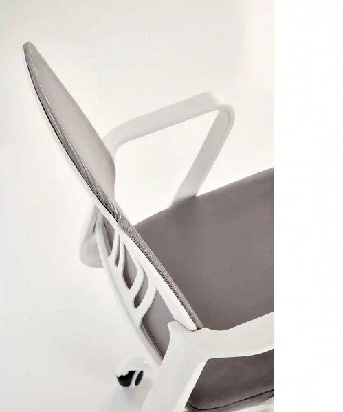 Scaun birou FRODO, gri/alb, stofa catifelata/plasa, 50x51x88/100 cm