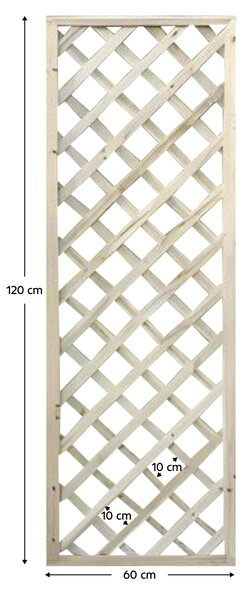 KONDELA Ecran grilaj, natural, lemn, 60x120 cm, KALIFE TYP 1