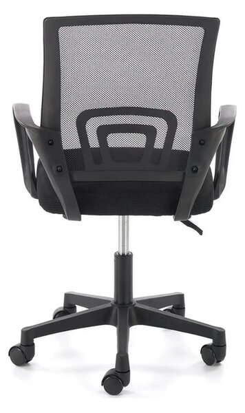 Scaun birou GIMLI, negru, stofa clasica/plastic, 60x53x84/94 cm