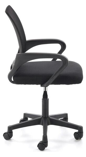 Scaun birou GIMLI, negru, stofa clasica/plastic, 60x53x84/94 cm
