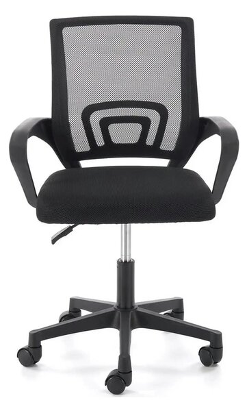 Scaun birou GIMLI, negru, stofa clasica/plastic, 60x53x84/94 cm