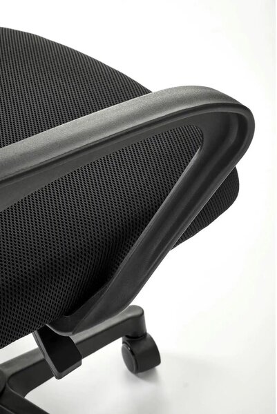Scaun birou GIMLI, negru, stofa clasica/plastic, 60x53x84/94 cm