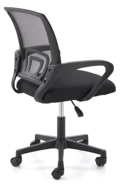 Scaun birou GIMLI, negru, stofa clasica/plastic, 60x53x84/94 cm