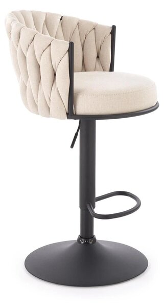 Scaun bar textil H125, bej - Nea 25, stofa clasica/otel, 53x54x90/105