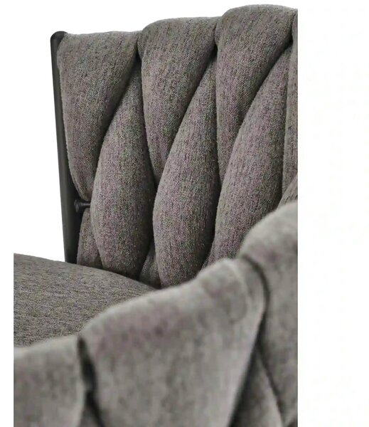 Scaun bar textil H125, gri - Nea 15, stofa clasica/otel, 53x54x90/105