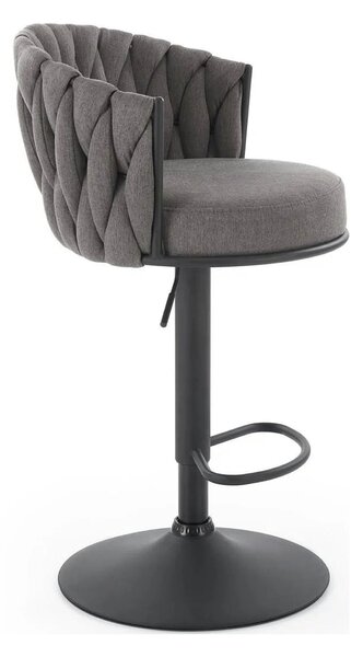 Scaun bar textil H125, gri - Nea 15, stofa clasica/otel, 53x54x90/105