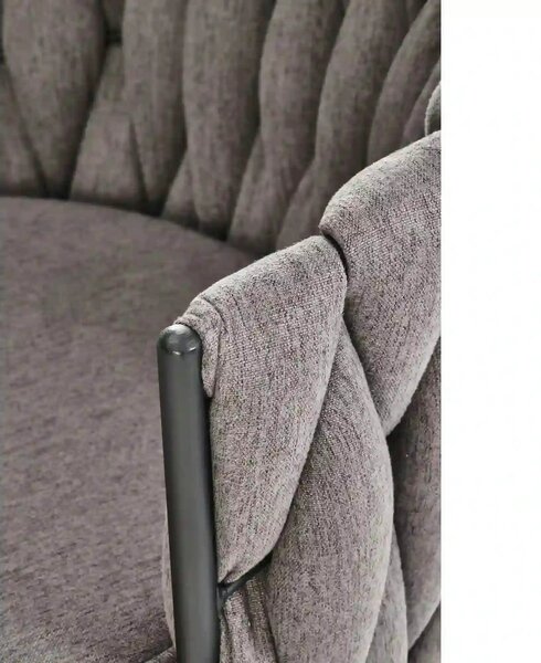 Scaun bar textil H125, gri - Nea 15, stofa clasica/otel, 53x54x90/105