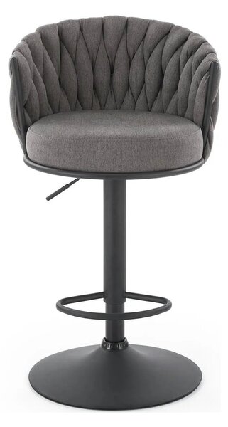 Scaun bar textil H125, gri - Nea 15, stofa clasica/otel, 53x54x90/105