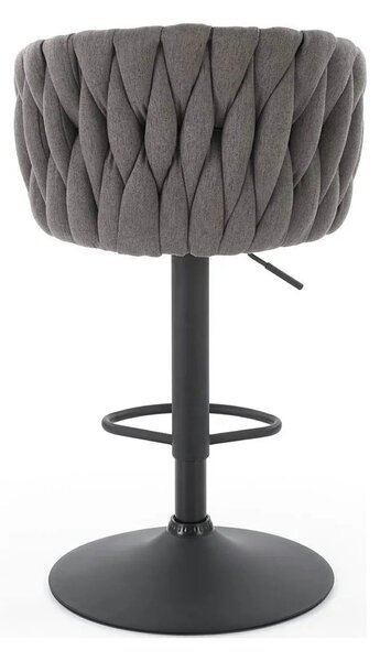 Scaun bar textil H125, gri - Nea 15, stofa clasica/otel, 53x54x90/105