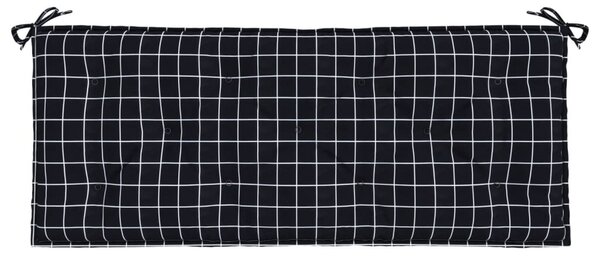 Pernă bancă de grădină, negru carouri, 120x50x7 cm, textil