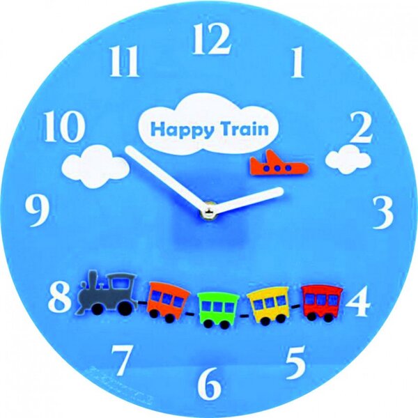 Ceas de perete pentru copii cu trenuleț - HAPPY