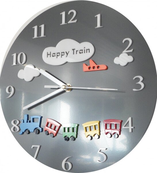 Ceas de perete pentru copii cu tren | OBLAKA