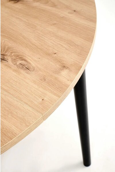 Masa extensibila PIVOT, stejar artisan/negru, PAL laminat/lemn, 102/14