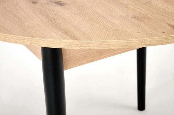 Masa extensibila PIVOT, stejar artisan/negru, PAL laminat/lemn, 102/14