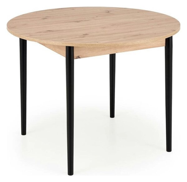 Masa extensibila PIVOT, stejar artisan/negru, PAL laminat/lemn, 102/14