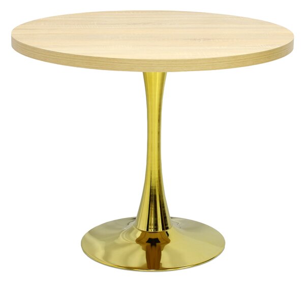 Masă fixă Rotundă Lyma Gold Stejar