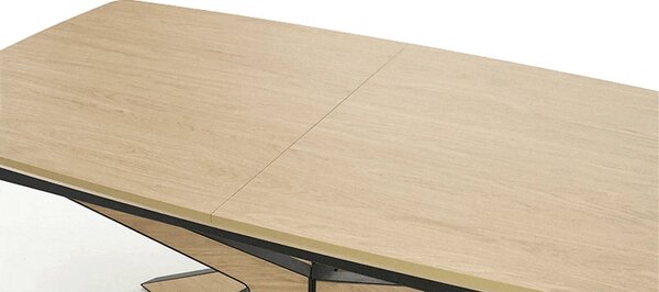Masa extensibila JAMES, stejar/negru, 160/220x90x76 cm