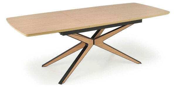 Masa extensibila JAMES, stejar/negru, 160/220x90x76 cm