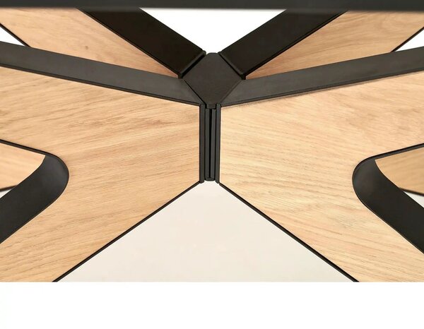 Masa extensibila JAMES, stejar/negru, 160/220x90x76 cm