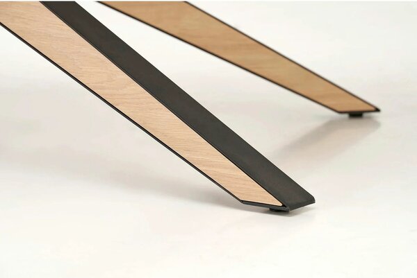 Masa extensibila JAMES, stejar/negru, 160/220x90x76 cm