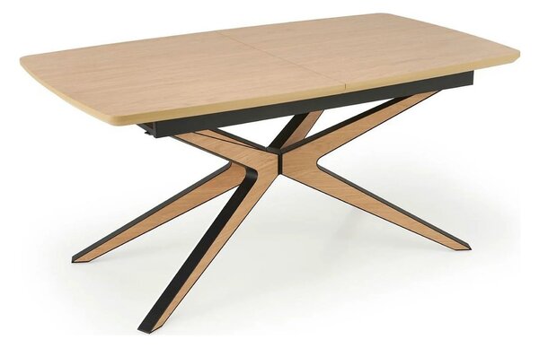 Masa extensibila JAMES, stejar/negru, 160/220x90x76 cm