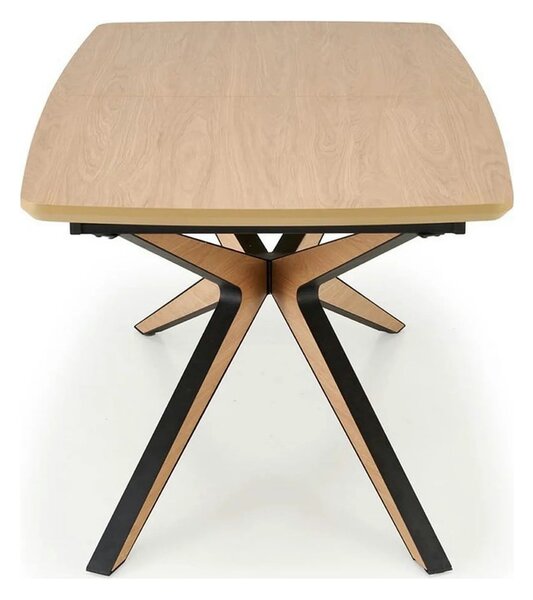 Masa extensibila JAMES, stejar/negru, 160/220x90x76 cm