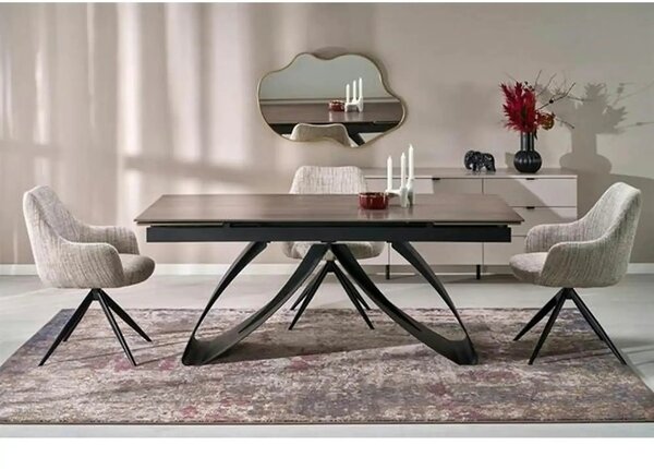 Scaun K564, bej/negru, stofa clasica/otel, 60x63x87 cm