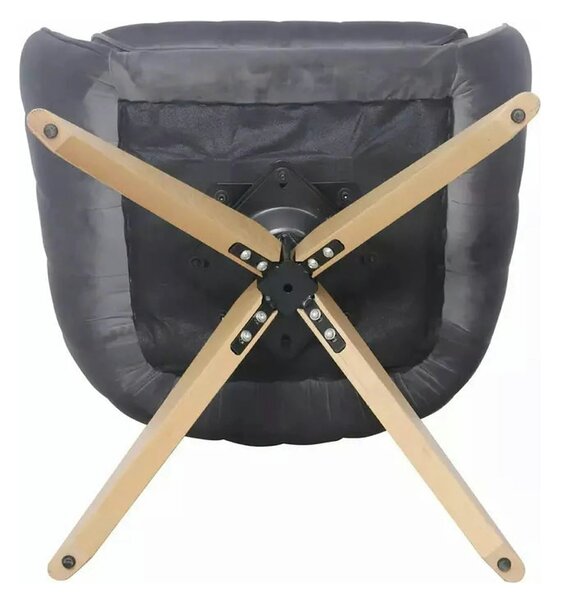 Scaun rotativ AZALIA, gri inchis - Bluvel 14, stofa catifelata/lemn, 6