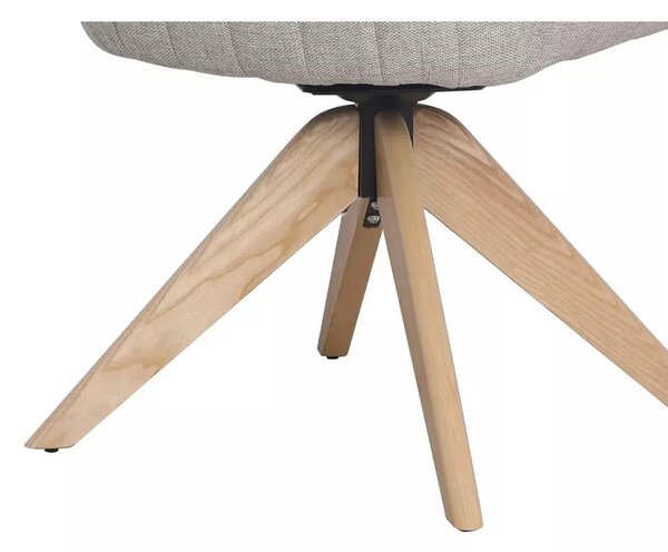 Scaun rotativ AZALIA, gri inchis - Bluvel 14, stofa catifelata/lemn, 6