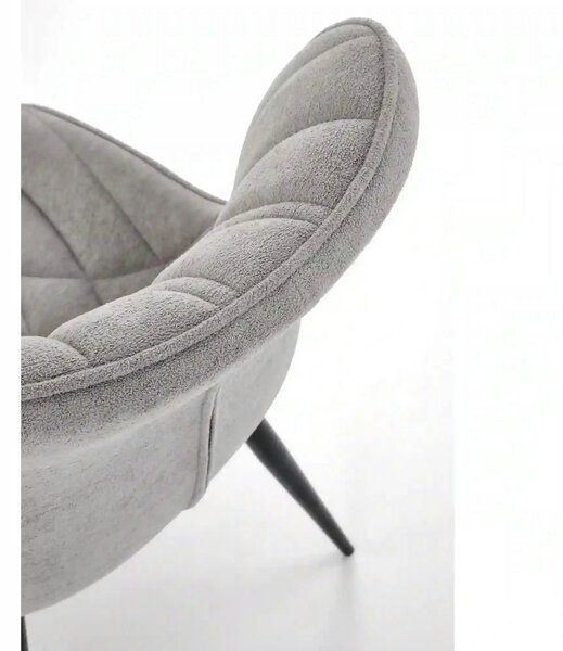 Scaun K567, gri - Havana 15, stofa catifelata/otel, 47x63x85 cm