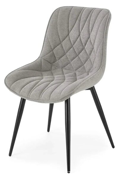 Scaun K567, gri - Havana 15, stofa catifelata/otel, 47x63x85 cm
