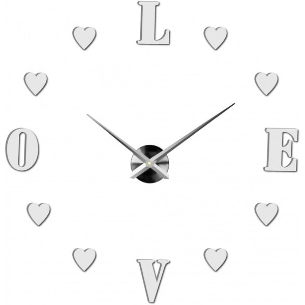 Ceas de perete adeziv mare - LOVE