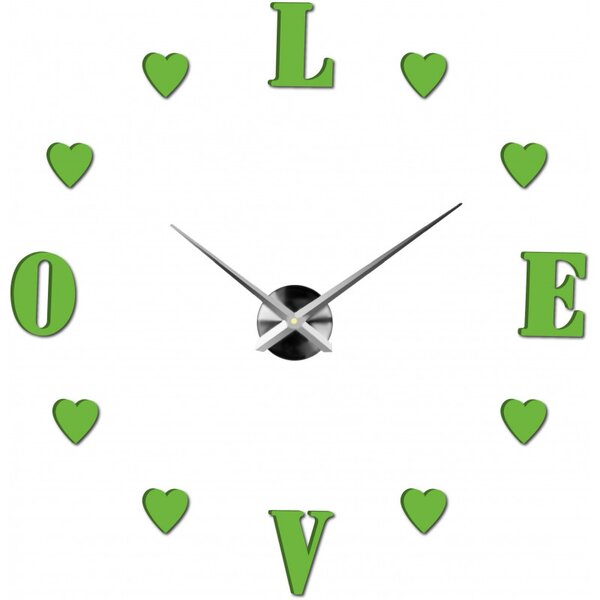 Ceas de perete adeziv mare - LOVE