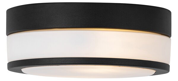 Plafonieră modernă de exterior neagră 23 cm IP44 - Flavi