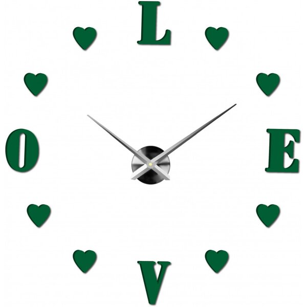 Ceas de perete adeziv mare - LOVE