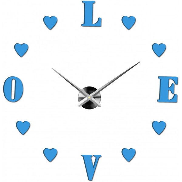 Ceas de perete adeziv mare - LOVE