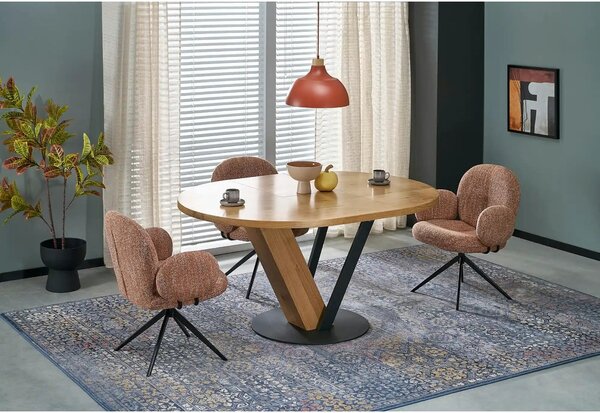 Scaun K568, scortisoara/negru, stofa clasica/otel, 65x64x82 cm